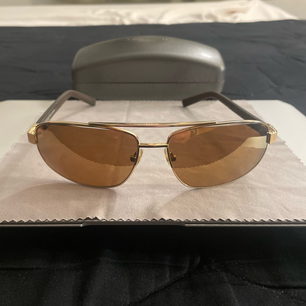 Vintage DAVID YURMAN Gold Plated Aviator Sunglasses Unisex